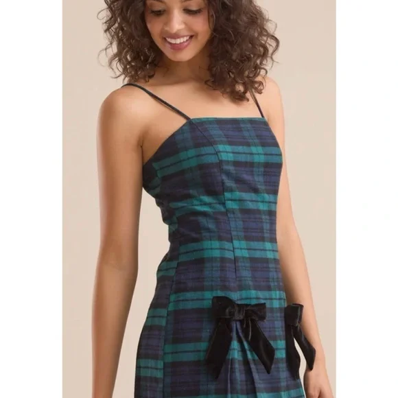 Altar’d State Plaid bow Mini Dress, NWT - Picture 1 of 4